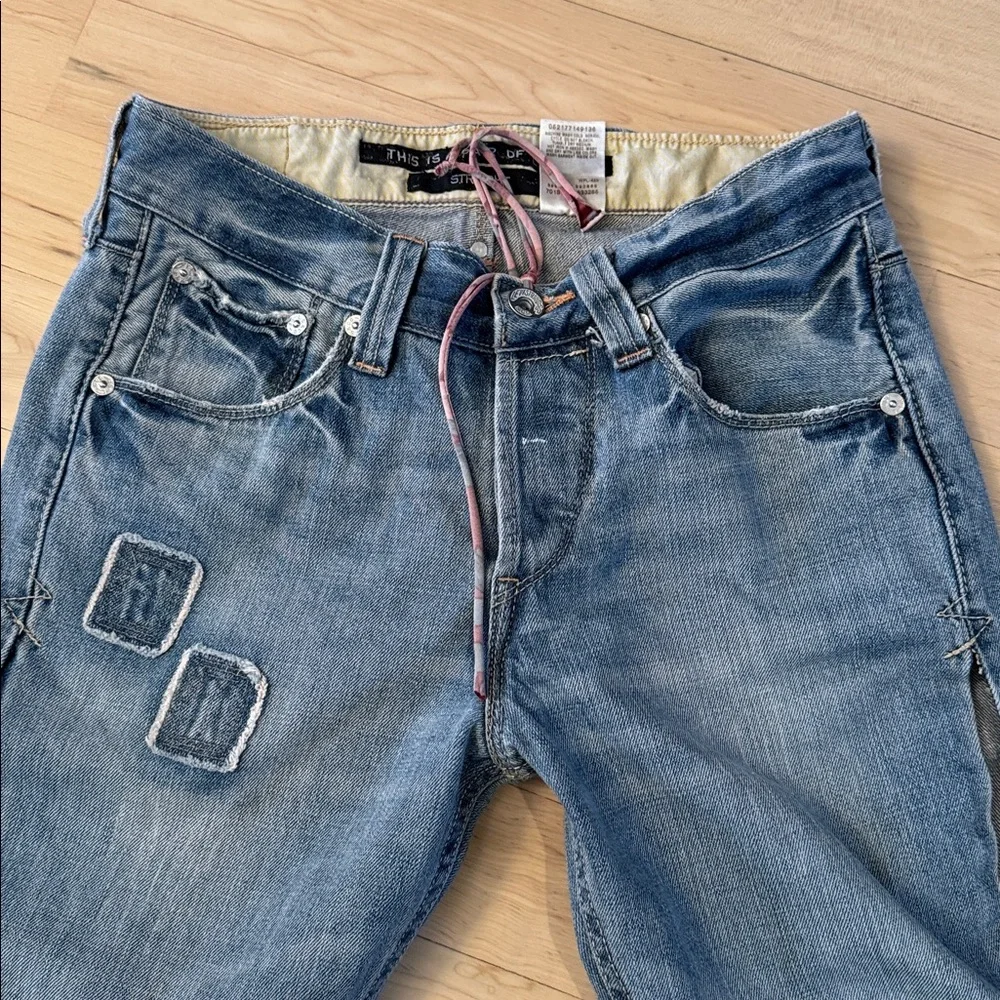 Levi's Engineered Jeans-Red Tab Button Fly Side Seam Split-Skater-Y2K-30x30-Rare - Picture 2 of 12